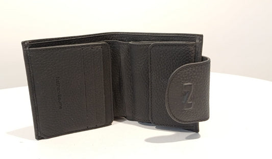 NATHAN BAUME - 100116N TRIFOLD WALLET WITH COIN POCKET 10,5X10 CM ZWART