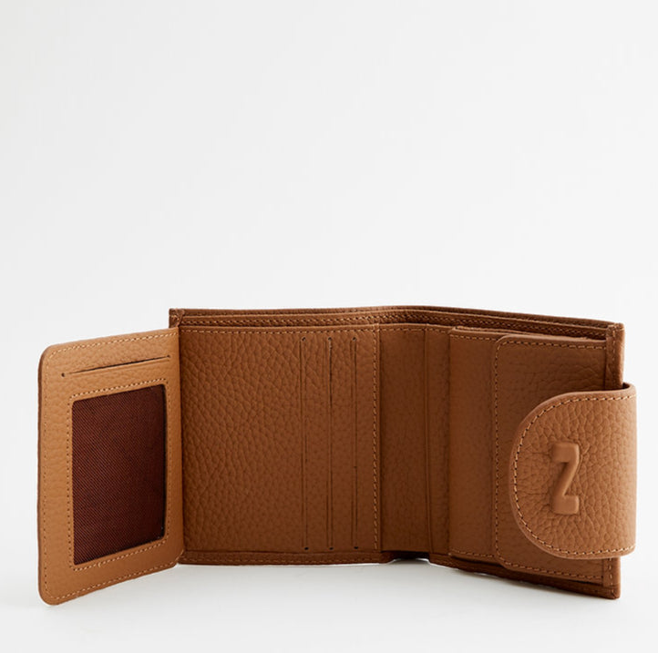 NATHAN BAUME - 100116N TRIFOLD WALLET WITH COIN POCKET 10,5X10 CM ZWART