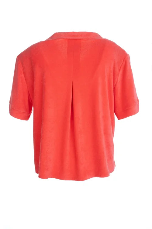 DAME BLANCHE - ASTRAKAN-G17 STRAW SHIRT CORAL