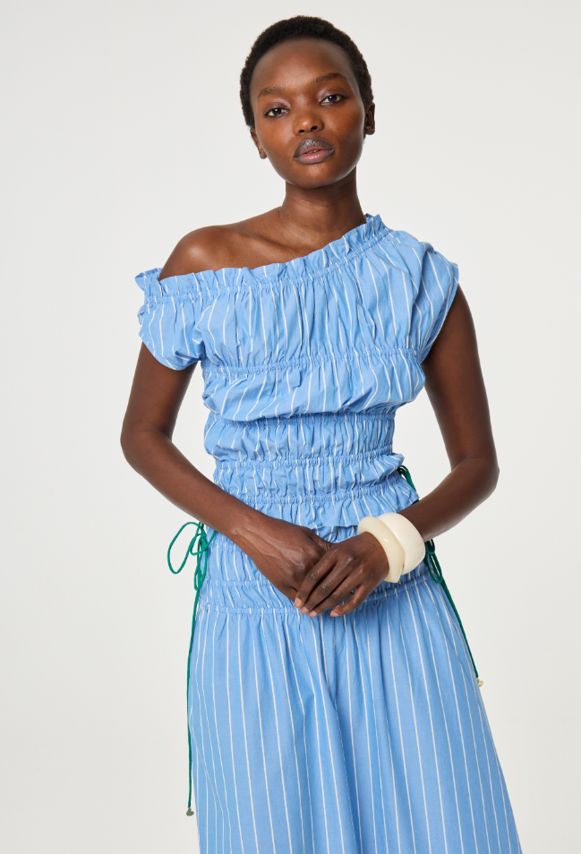FABIENNE CHAPOT - JOHN TOP BLUE PYJAMA STRIPE
