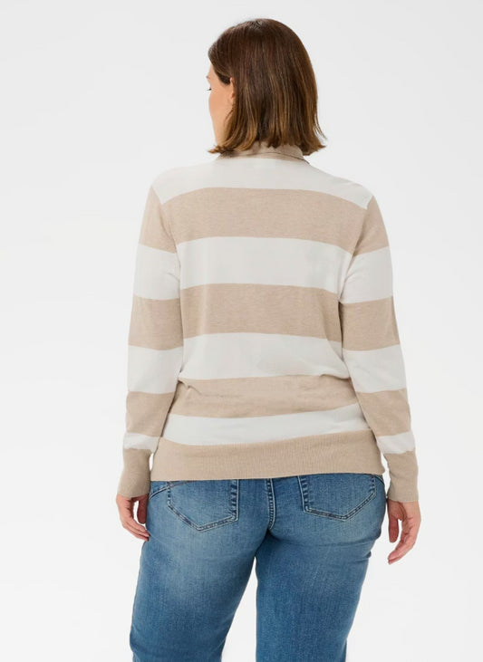 KAFFE CURVE - KCLIZZY STRIPED POLO PULLOVER