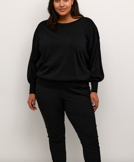 KAFFE CURVE - KCREGITTA KNIT PULLOVER BLACK DEEP