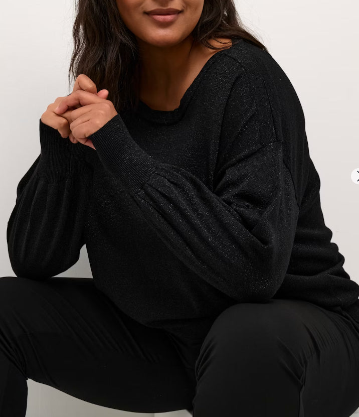 KAFFE CURVE - KCREGITTA KNIT PULLOVER BLACK DEEP