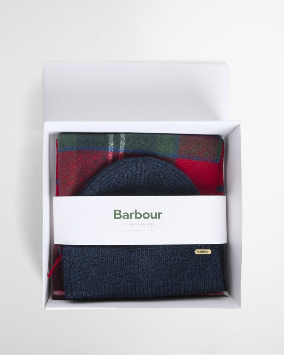 BARBOUR - LGS0107 RED SPRUCE OLIVIA BEANIE & SCARF GIFT SET