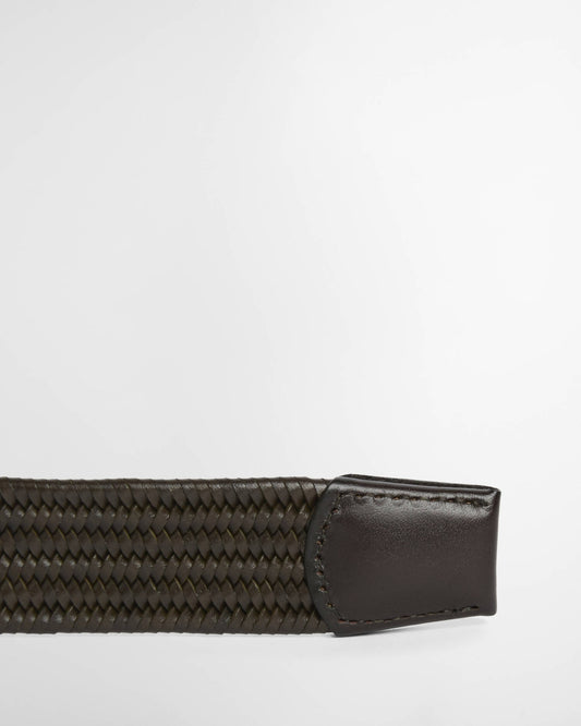 BARBOUR - MAC0486OL91 DARK OLIVE STRETCH LEATHER BELT