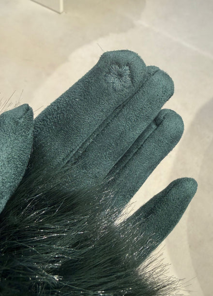 SOPHIE - GREEN half faux fur