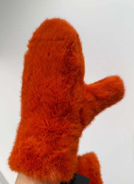 SOPHIE- ORANJE wanten multicolor faux fur