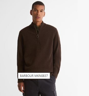 BARBOUR - MKN0837OL91 HOLDEN HALF ZIP OLIVE MARL