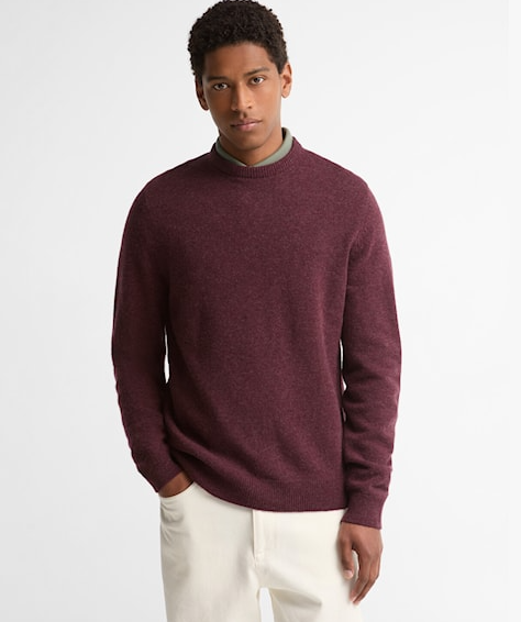 BARBOUR - MKN1576RE77 HOLDEN CREW NECK SWEATER RUBY MARL