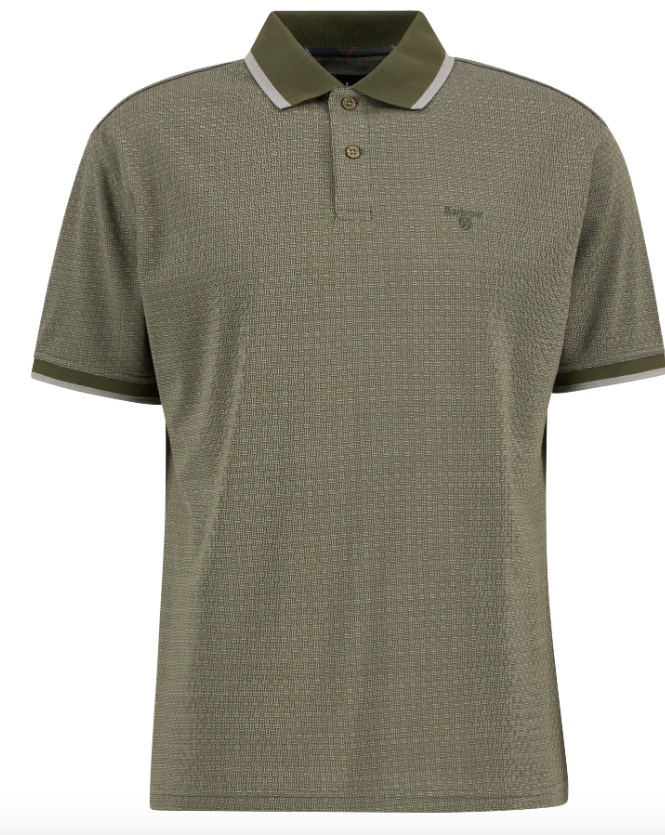 BARBOUR - MML1538OL54 TEXTURED POLO SHIRT MID OLIVE