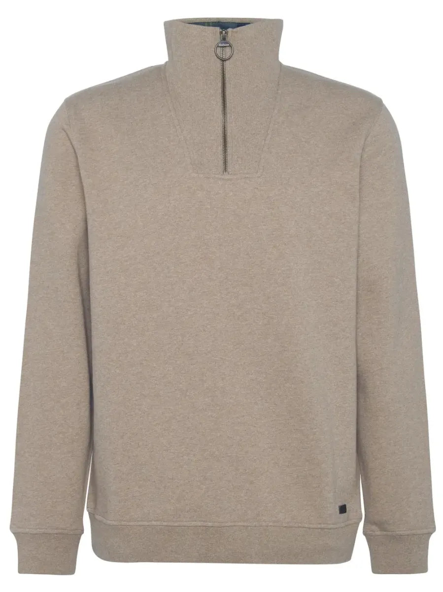 BARBOUR - MOL0641ST39 NELSON HALF ZIP SWEATSHIRT STONE MARL
