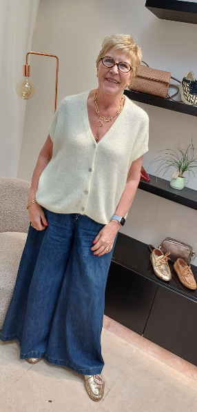 MORGENFRISK - MOUWLOZE CARDIGAN GEEL