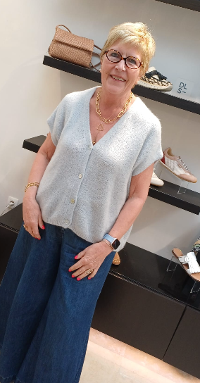 MORGENFRISK - MOUWLOZE CARDIGAN GRIJS