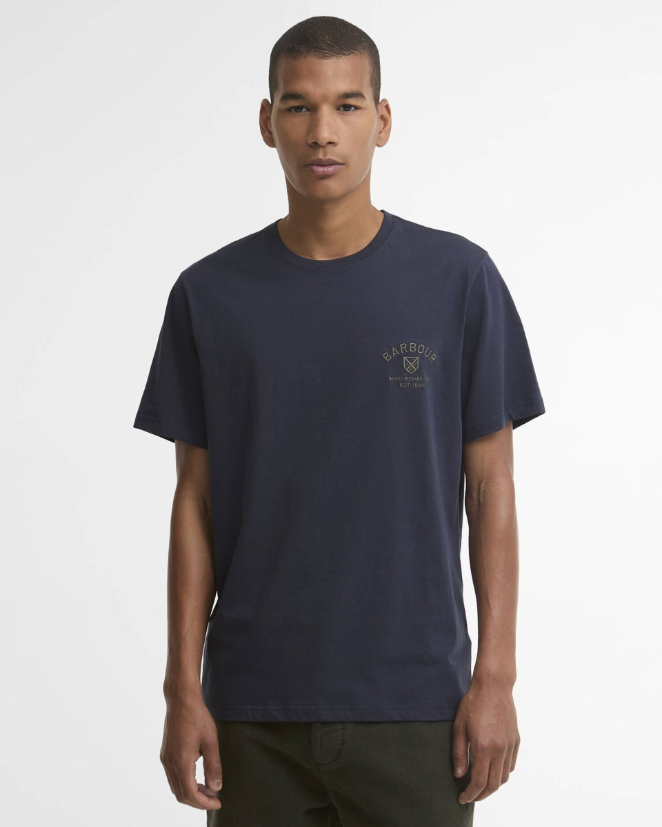 BARBOUR - MTS1655NY91 TARTAN CREST TEE NAVY