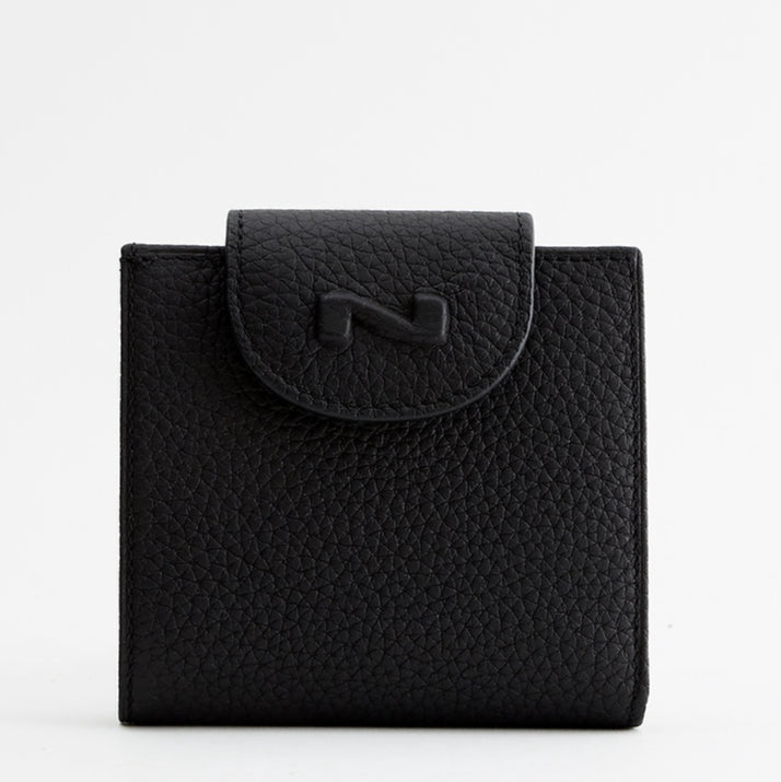 NATHAN BAUME - 100116N TRIFOLD WALLET WITH COIN POCKET 10,5X10 CM  ZWART