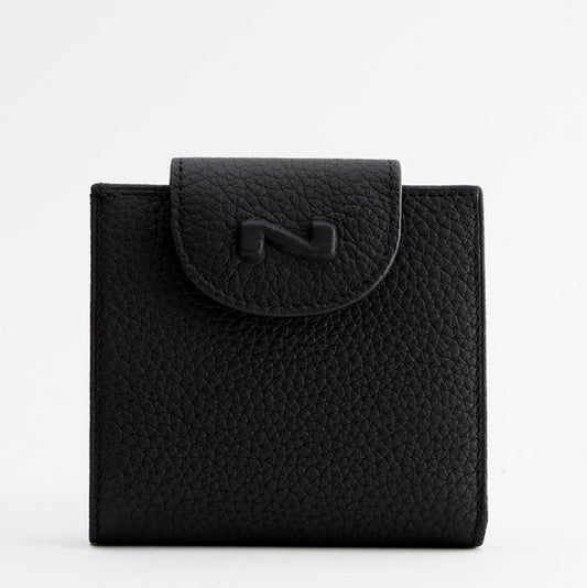 NATHAN BAUME - 100116N TRIFOLD WALLET WITH COIN POCKET 10,5X10 CM  ZWART