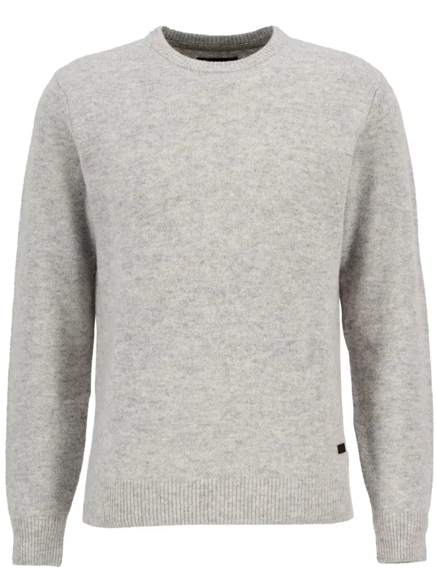 BARBOUR - MKN0584GY31 ESSENTIAL PATCH CREW LIGHT GREY MARL