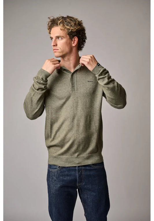 ANTWERP - BKW365-L227 KNIITED POLO BRONZE GREEN