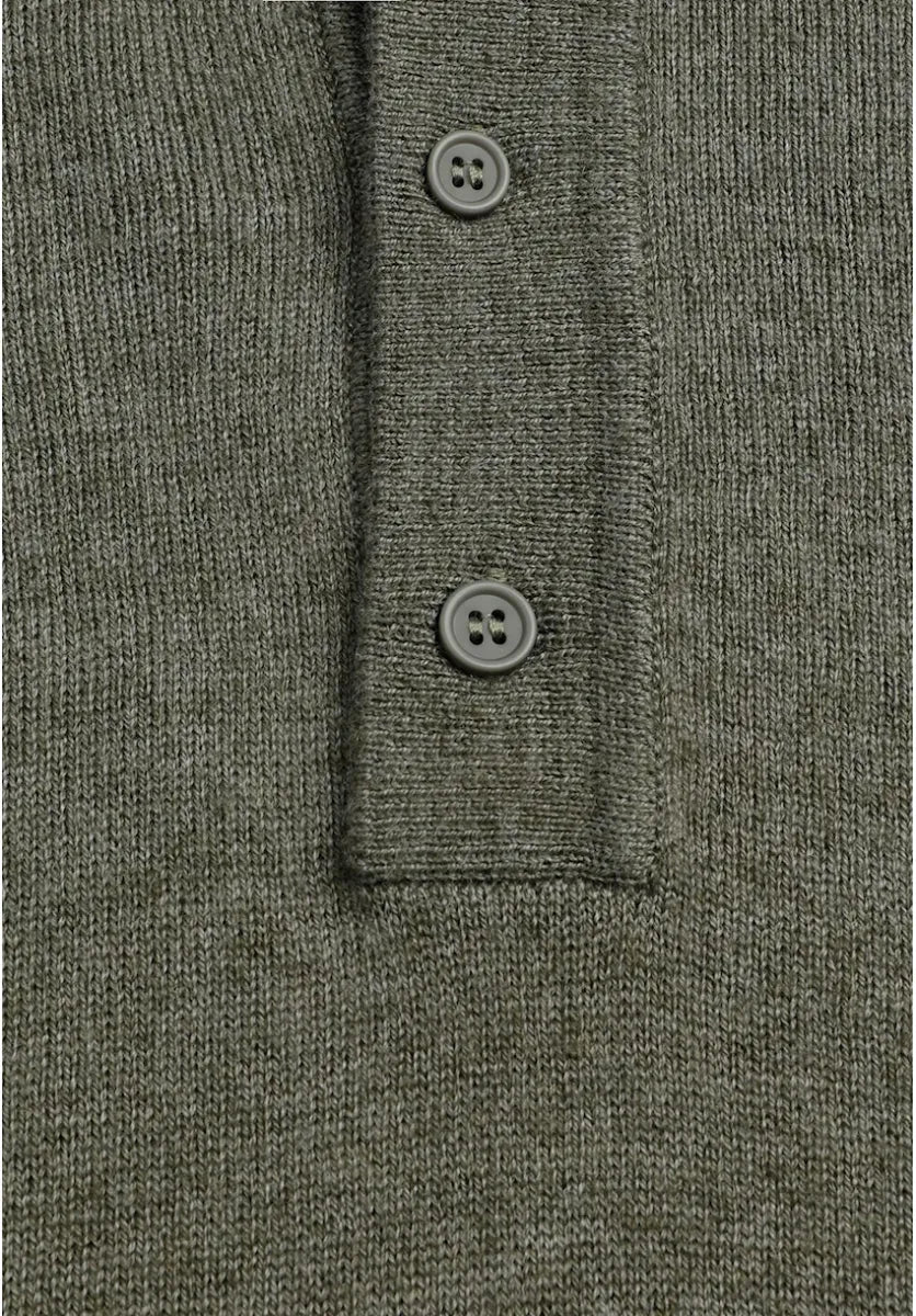 ANTWERP - BKW365-L227 KNIITED POLO BRONZE GREEN