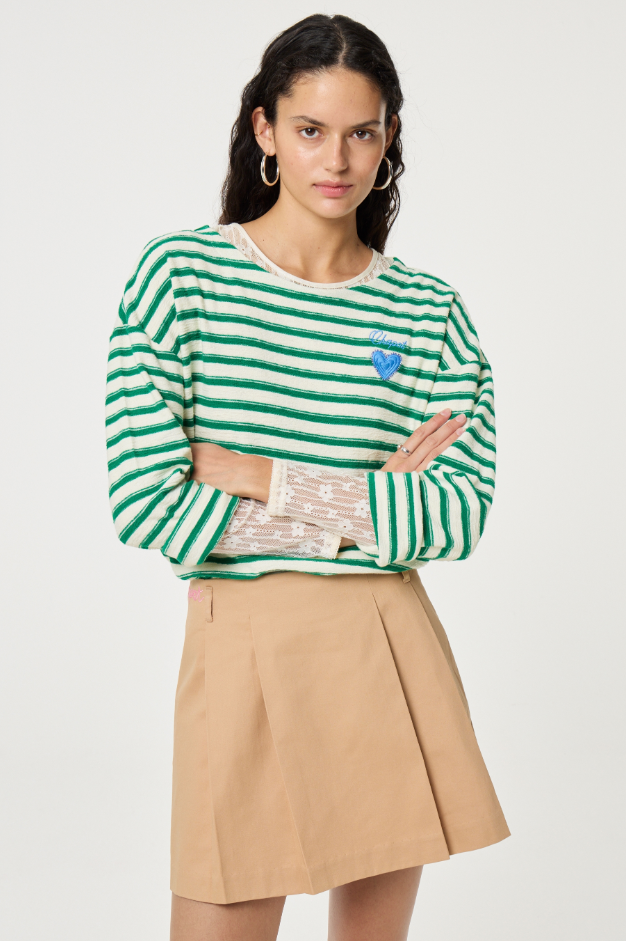 FABIENNE CHAPOT - CELINA TOP COSY WHITE/GREEN