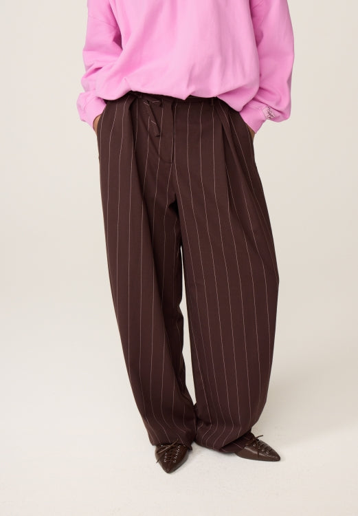 FABIENNE CHAPOT - CHARLOT TROUSERS BROWN PIN STRIPE