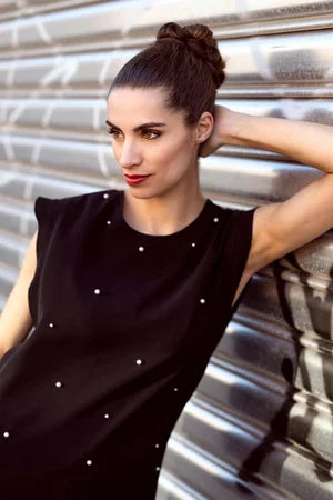 DAME BLANCHE - EVA-F50 FLUIDO DRESS BLACK