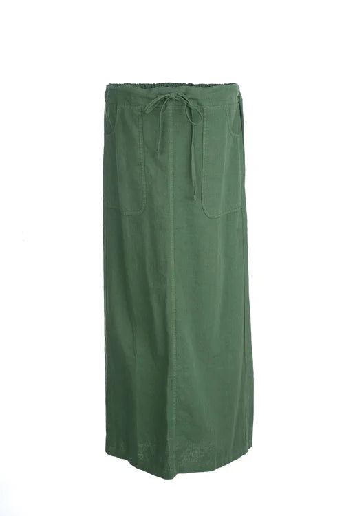 DAME BLANCHE - FAN-G77 LINO SKIRT GREEN
