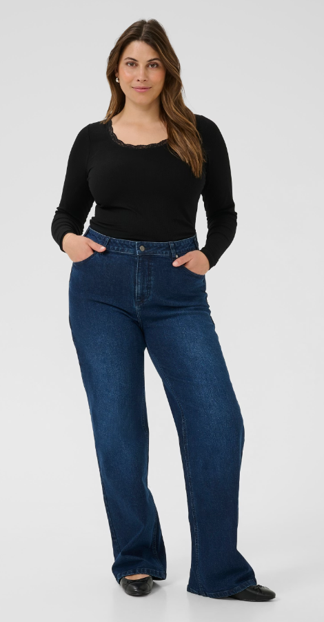 KAFFE CURVE - KCFLORA FLARED FULL LENGHT JEANS