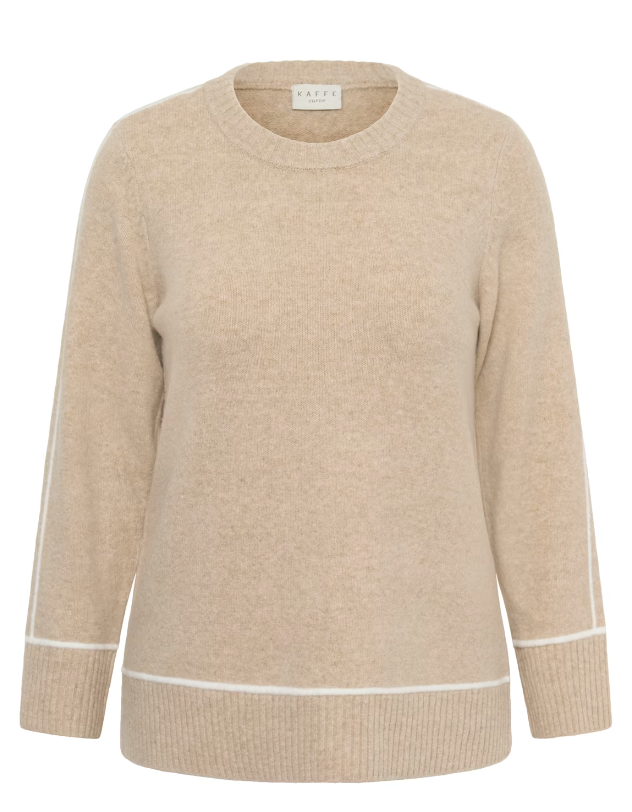 KAFFE CURVE - KCJINA KNIT PULLOVER FEATHER GREY MELANGE
