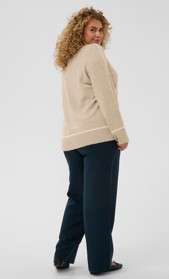 KAFFE CURVE - KCJINA KNIT PULLOVER FEATHER GREY MELANGE