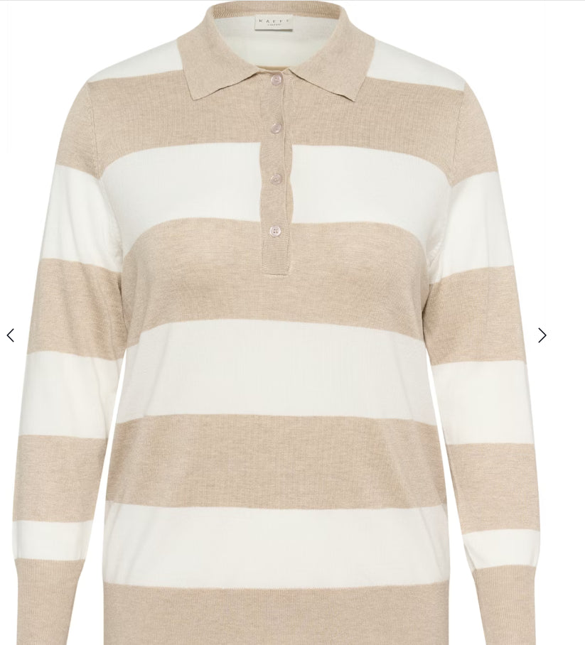 KAFFE CURVE - KCLIZZY STRIPED POLO PULLOVER