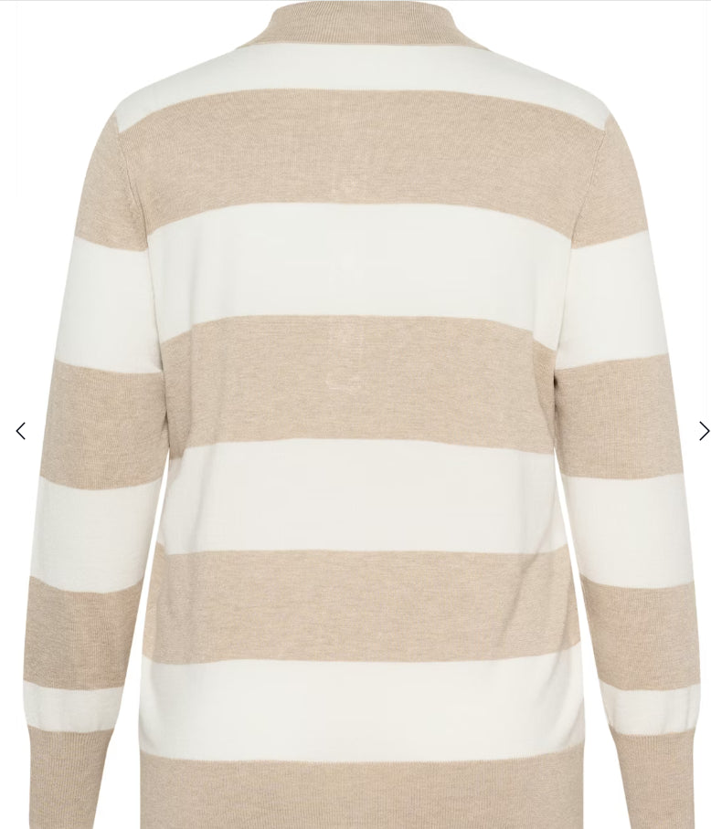KAFFE CURVE - KCLIZZY STRIPED POLO PULLOVER