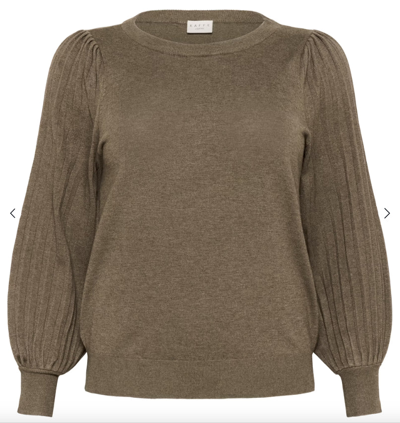 KAFFE CURVE - KCLONI KNIT PULLOVER MOREL MELANGE
