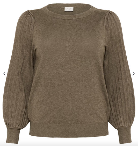 KAFFE CURVE - KCLONI KNIT PULLOVER MOREL MELANGE