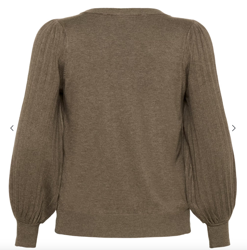 KAFFE CURVE - KCLONI KNIT PULLOVER MOREL MELANGE