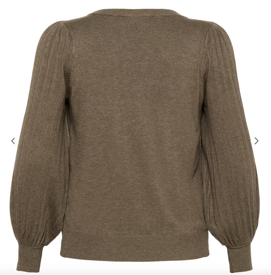 KAFFE CURVE - KCLONI KNIT PULLOVER MOREL MELANGE