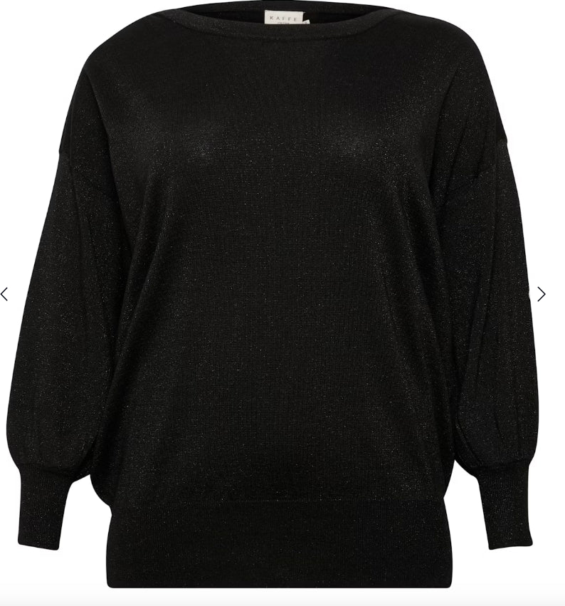 KAFFE CURVE - KCREGITTA KNIT PULLOVER BLACK DEEP
