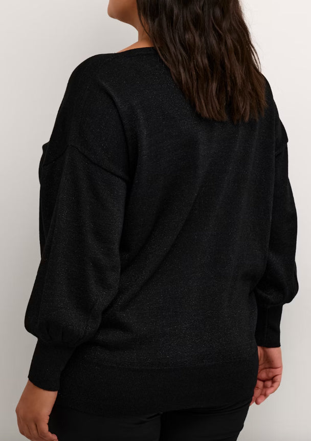 KAFFE CURVE - KCREGITTA KNIT PULLOVER BLACK DEEP