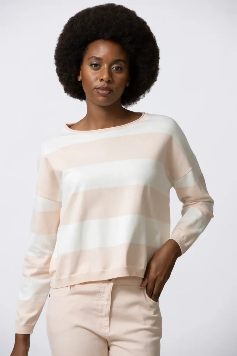 GIGUE - LAURI STRIPED DTO 423 PULLOVER NUDE