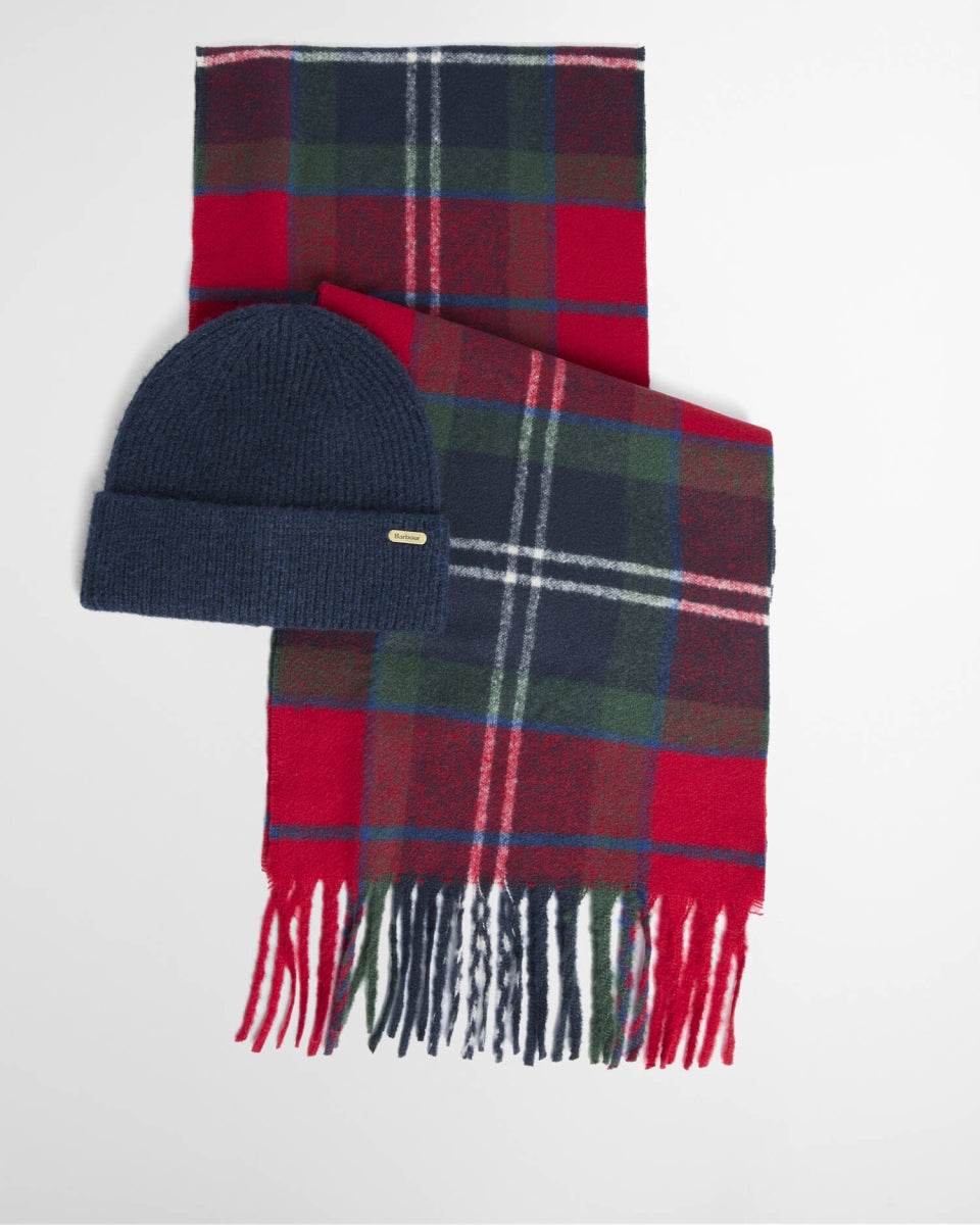 BARBOUR - LGS0107 RED SPRUCE OLIVIA BEANIE & SCARF GIFT SET