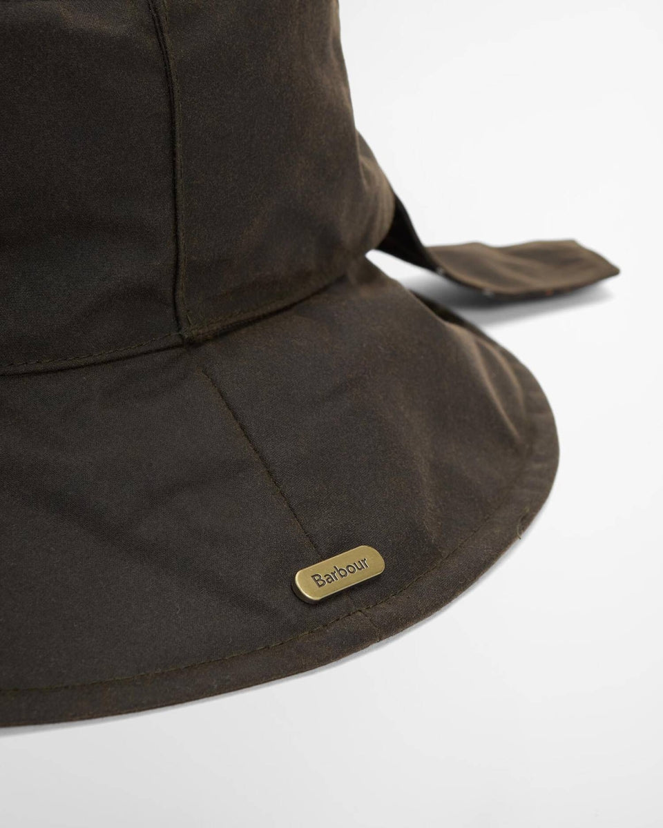 BARBOUR - LHA0394OL72 OLIVE BRAMBLING WAX BUCKET HAT