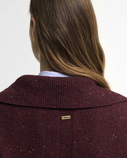 BARBOUR - LKN1579RE97 FIG LAVENSDALE HALF ZIP FLECK KNITTED JUMPER