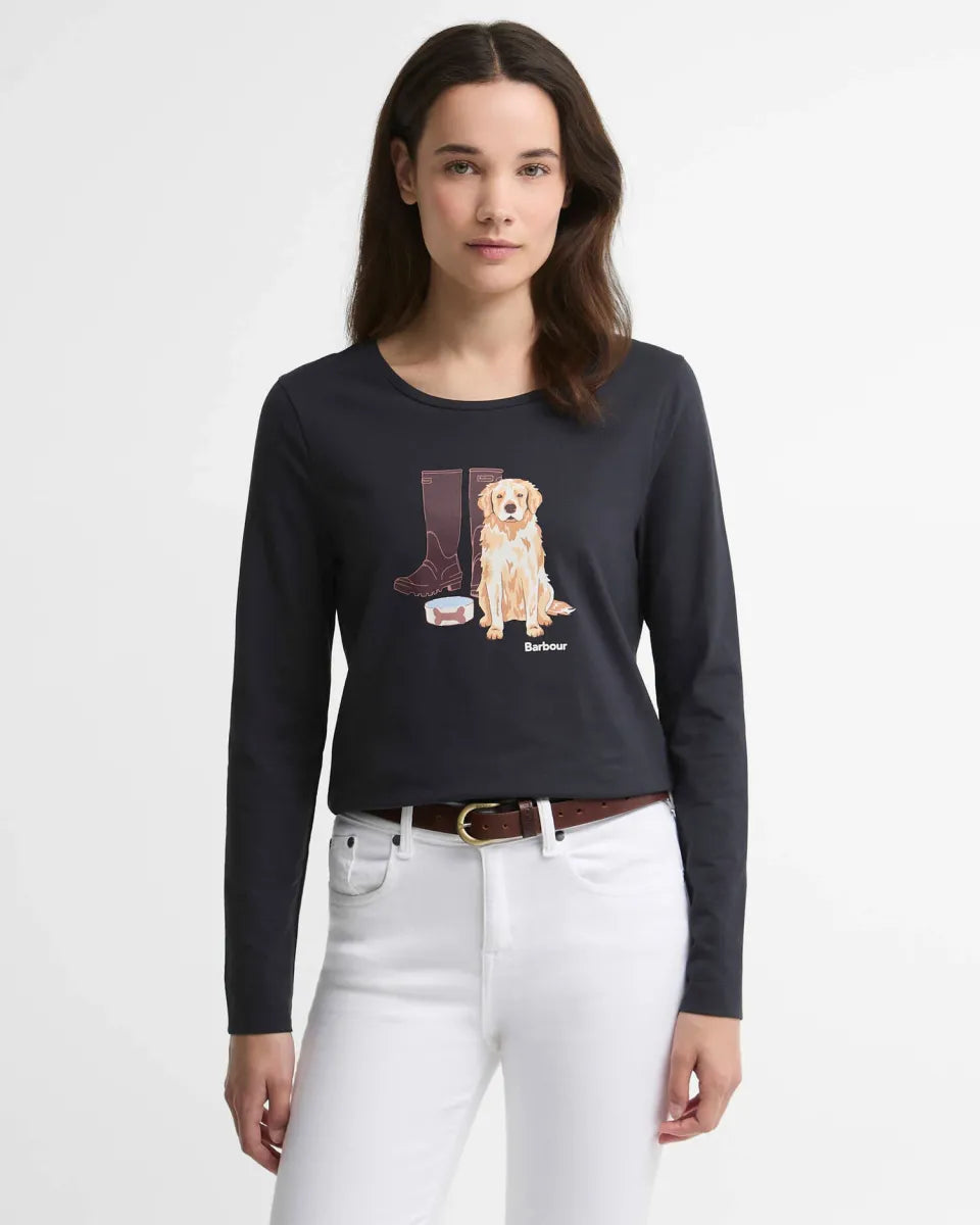 BARBOUR - LTS0742NY99 DARK NAVY HEDLEY LONG SLEEVE T-SHIRT
