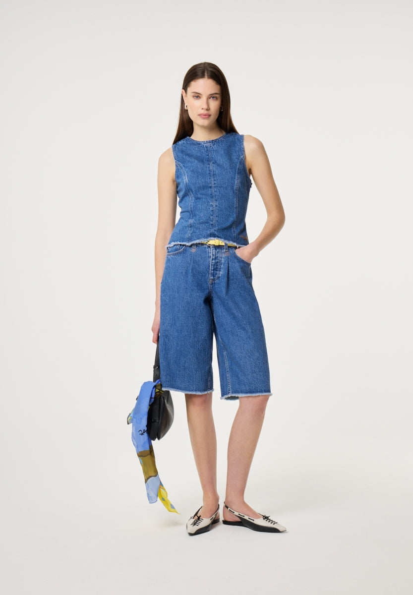 FABIENNE CHAPOT - LUCY WIDE JORTS FADED LIGHT BLUE