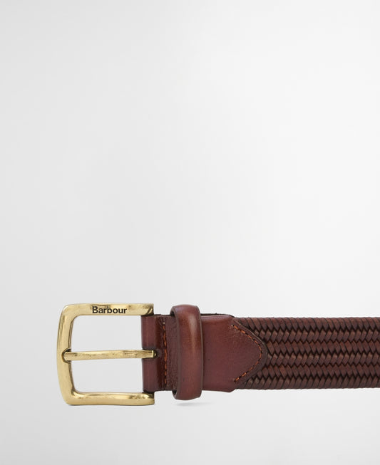 BARBOUR - MAC0486BR71 BROWN STRETCH LEATHER BELT