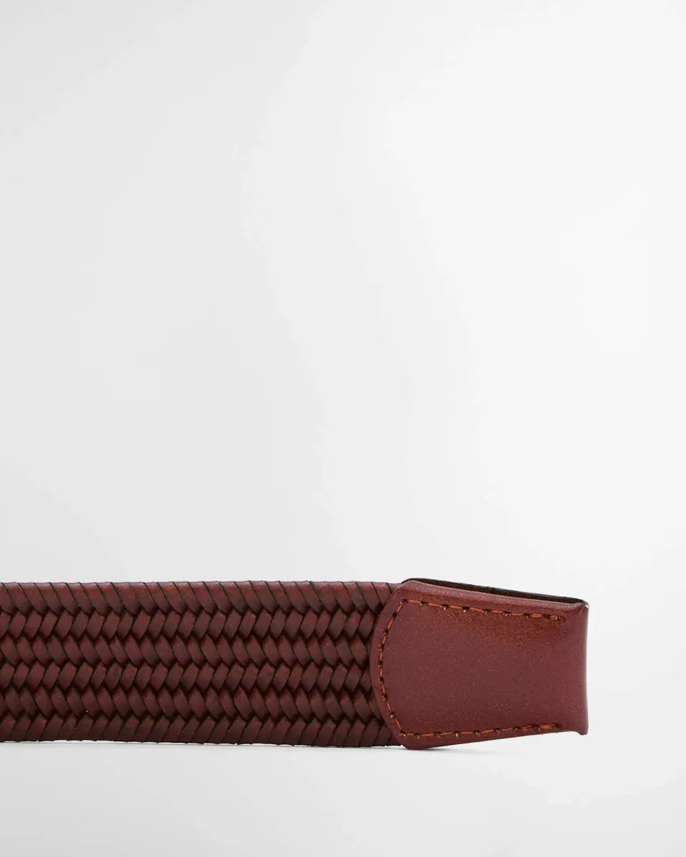 BARBOUR - MAC0486BR71 BROWN STRETCH LEATHER BELT