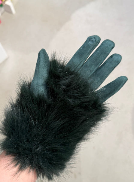SOPHIE - GREEN half faux fur