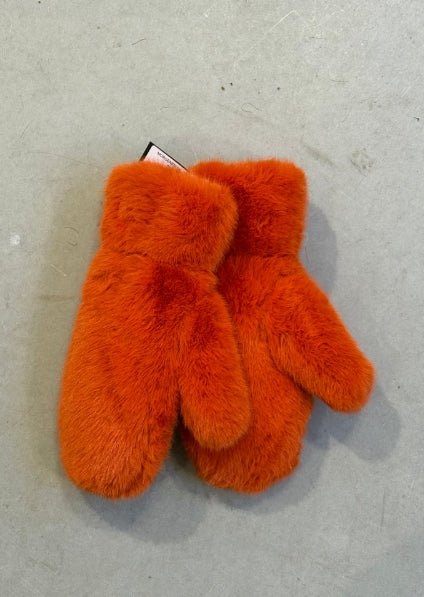 SOPHIE- ORANJE wanten multicolor faux fur