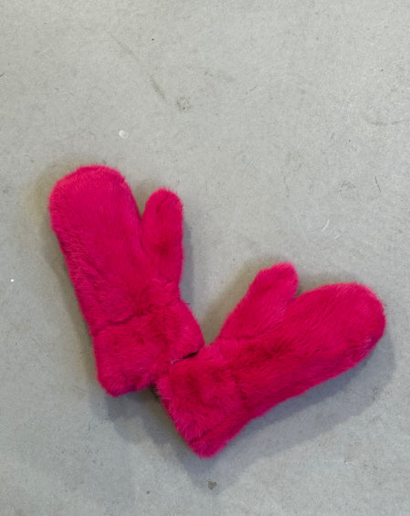 Sophie - ROZE wanten multicolor faux fur