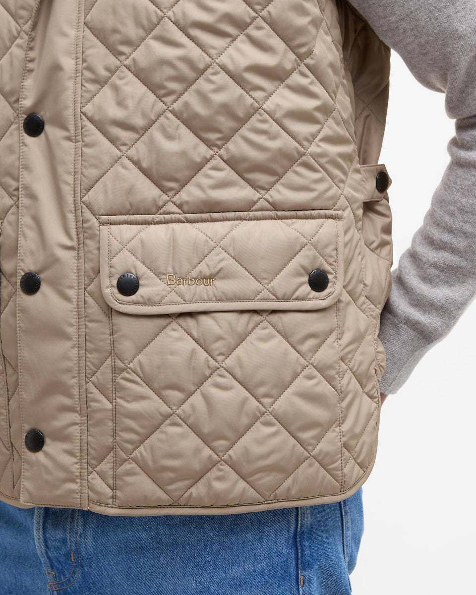 BARBOUR - MG10245ST34 WASHED STONE NEW LOWERDALE QUILTED GILET